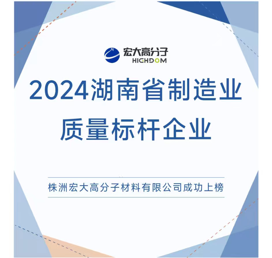 喜報(bào)|2024湖南省制造業(yè)質(zhì)量標(biāo)桿企業(yè)：宏大高分子再獲認(rèn)證！